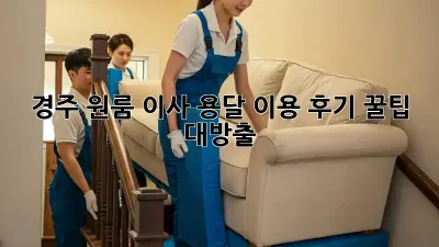 경주 원룸 이사, 용달 이용 후기: 꿀팁 대방출!